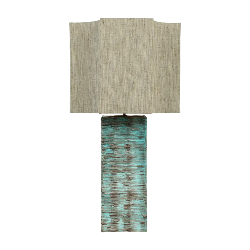 Lampe en faience bleue rustique et vert 50x95cm Ripple - Versmissen - The Cool Republic