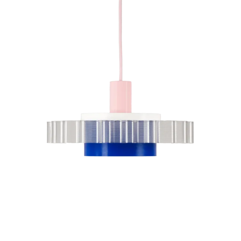 Lampe en plastiques 3D recyclés avec son câble rose 28x14,5cm Gigi n°3 - Warren et laetitia - The Cool Republic