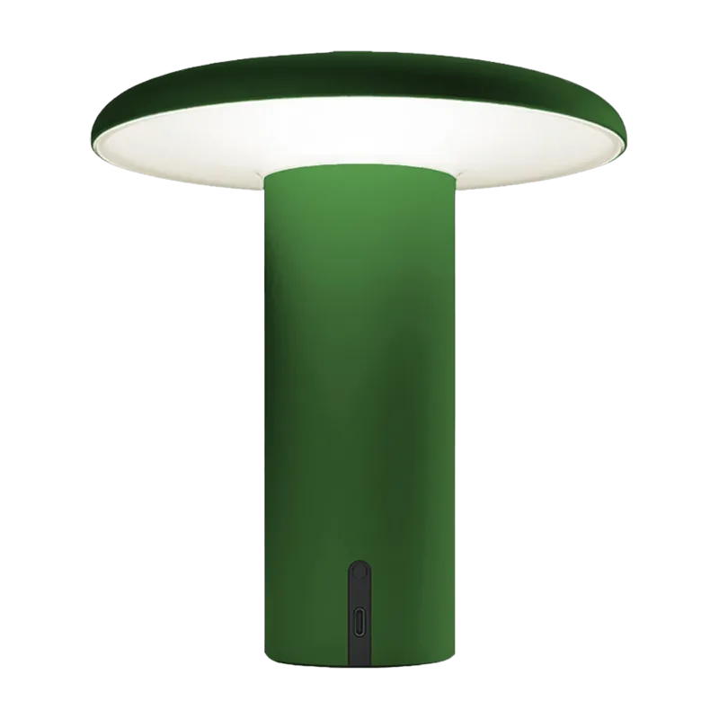 Lampe portable en aluminium anodisé vert 19 cm Takku - Artemide - The Cool Republic
