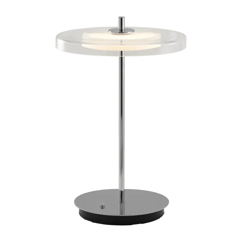 Lampe portable en verre et acier poli 7,9x12cm Asteria - Umage - The Cool Republic