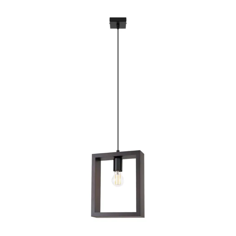 Lampe suspendue en acier et bois noir 24x8x133cm Aries - Sollux - The Cool Republic