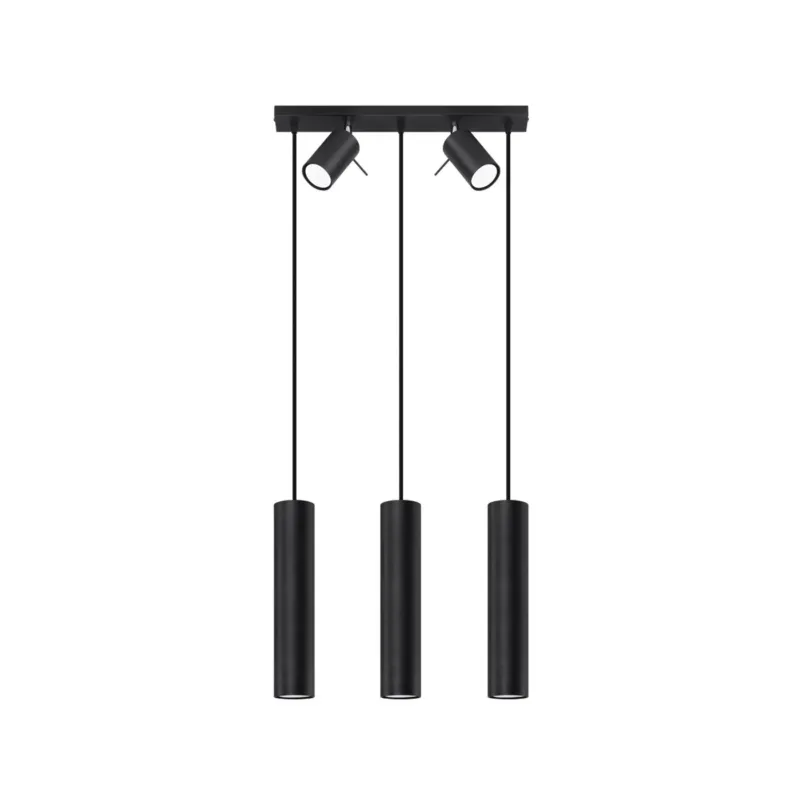 Lampe suspendue en acier noir 45x5x100cm Ring 3 - Sollux - The Cool Republic