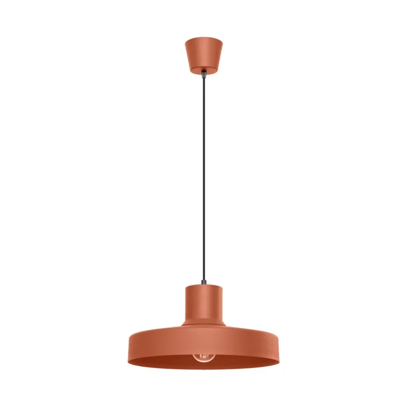 Lampe suspendue en acier rouge ocre 35x120cm Bilo - Sollux - The Cool Republic