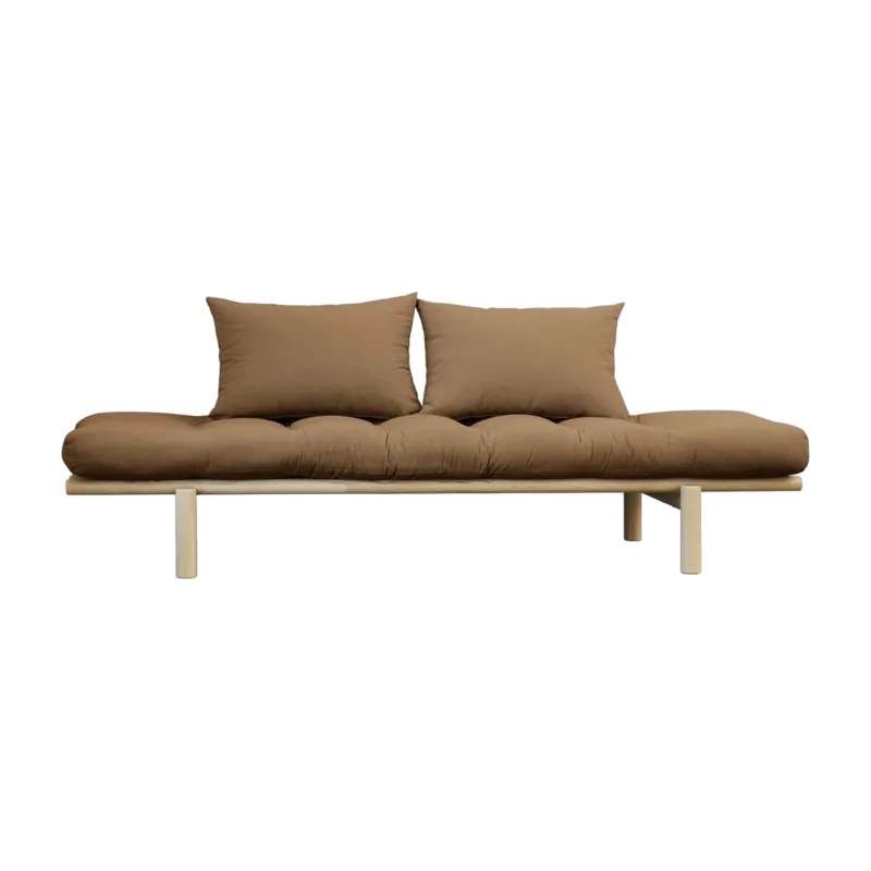 Lit de jour en bois clair et matelas mocca Pace - Karup Design - The Cool Republic