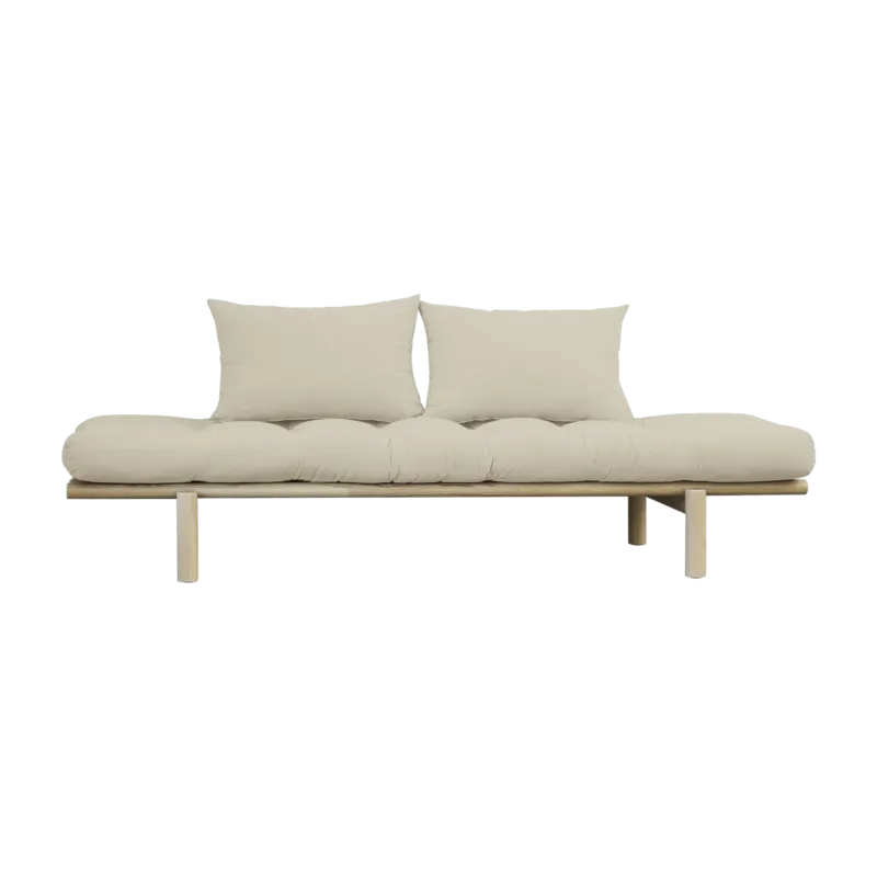 Lit de jour en bois naturel et coton beige Pace - Karup Design - The Cool Republic