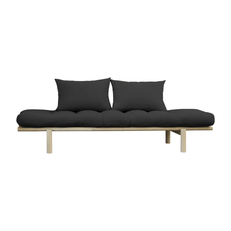 Lit de jour en bois naturel et coton noir Pace - Karup Design - The Cool Republic