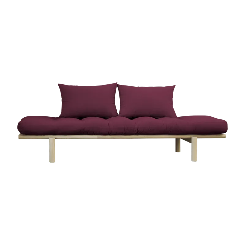 Lit de jour en bois naturel et coton violet Pace - Karup Design - The Cool Republic