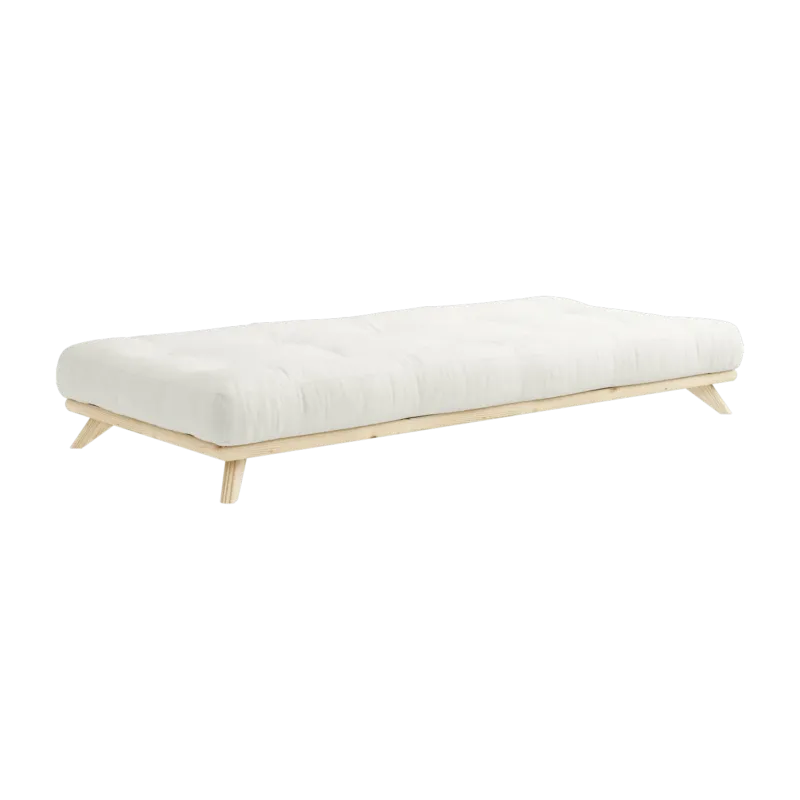 Lit en pin clair et matelas écru 90cm Senza Comfort - Karup Design - The Cool Republic