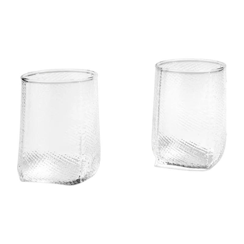 Lot de 2 bougeoirs en verre transparent Tela Votive - HAY - The Cool Republic