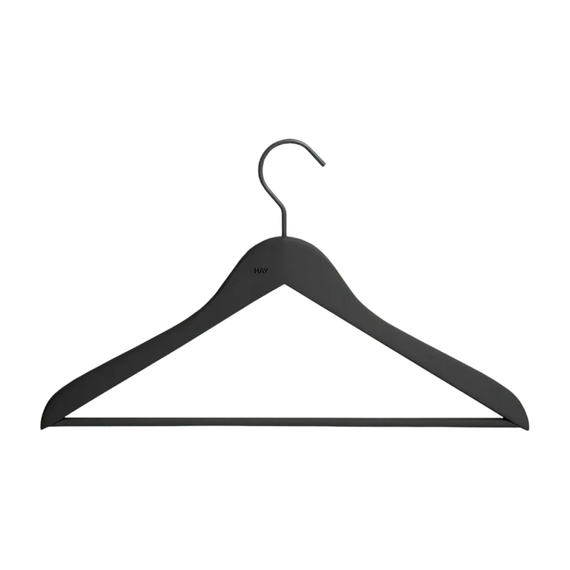 Lot de 4 cintres fins avec barre en bois noir - HAY - The Cool Republic
