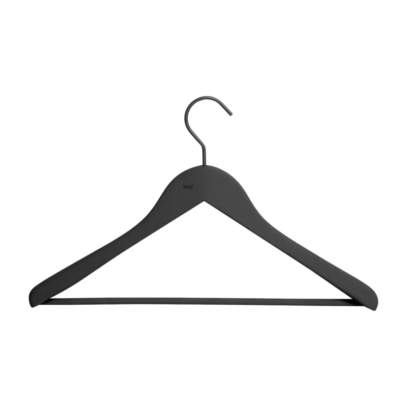 Lot de 4 cintres larges noirs avec barre - HAY - The Cool Republic