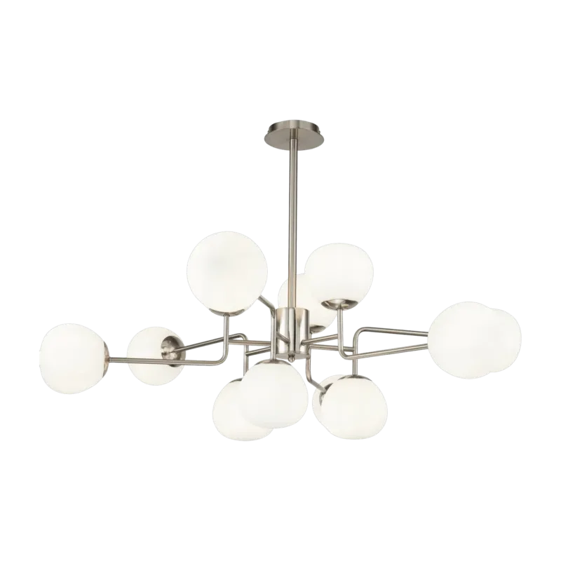 Lustre avec 12 sphères en métal argenté Erich - Maytoni - The Cool Republic