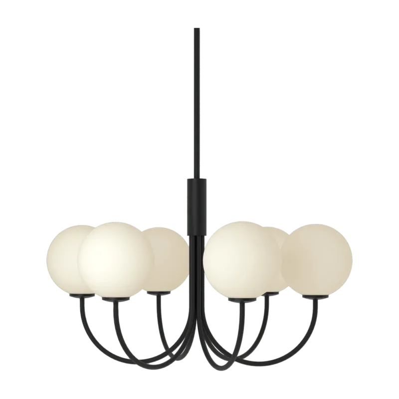 Lustre en acier noir et verre flottant 60cm Ballon - Herstal - The Cool Republic