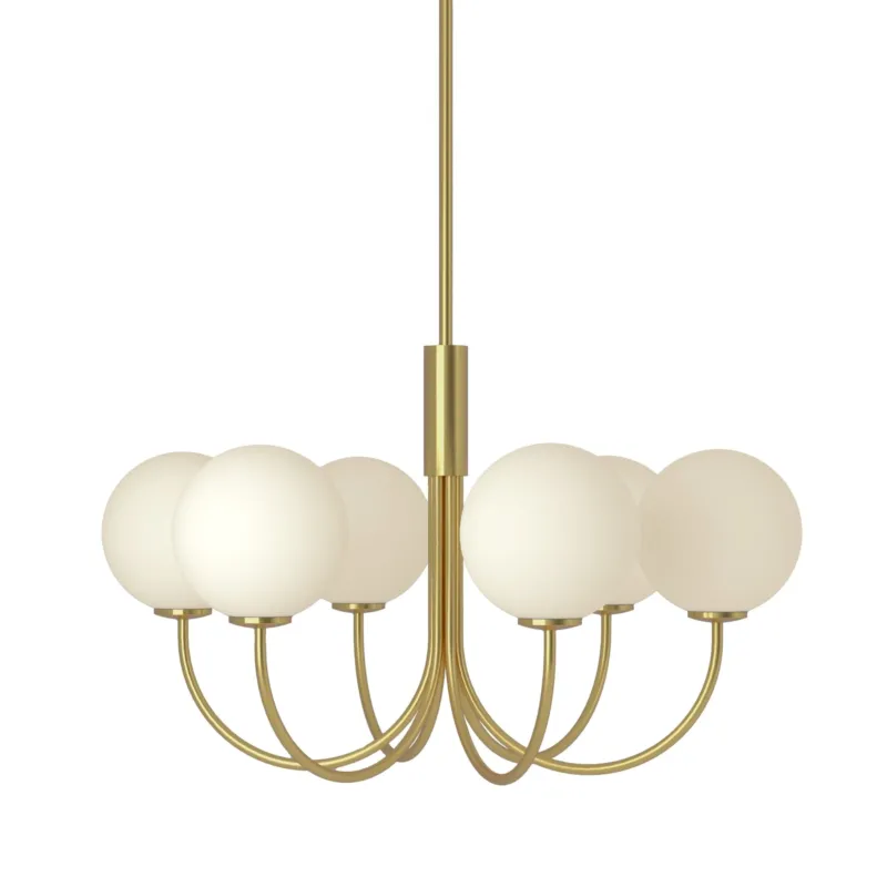 Lustre en laiton doré et verre flottant 60cm Ballon - Herstal - The Cool Republic
