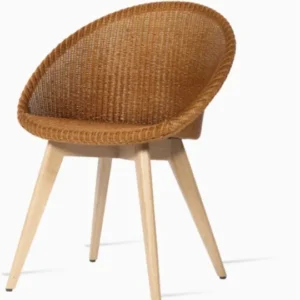 Chaise en tressage terracotta et piètement chêne Joe - Vincent Sheppard