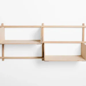 Etagère murale en bois avec quatres encarts trois barres 118x25x72cm Foldin - Emko