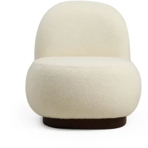 Fauteuil en tissu texturé blanc crème 85x74x75cm Tina - The Cool Republic