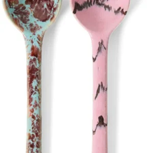 70s ceramics: serving spoons sprinkle, set of 2