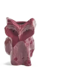 Vase hibou en grès violet aubergine 12cm Après Minuit - Serax
