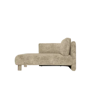 Méridienne avec accoudoir en velours poppy beige et noir L Dase - Ferm Living - The Cool Republic