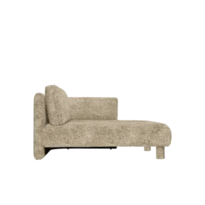 Méridienne avec accoudoir en velours poppy beige et noir R Dase - Ferm Living - The Cool Republic