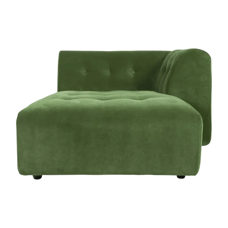 Méridienne droite en velours vert Vint - Hkliving - The Cool Republic