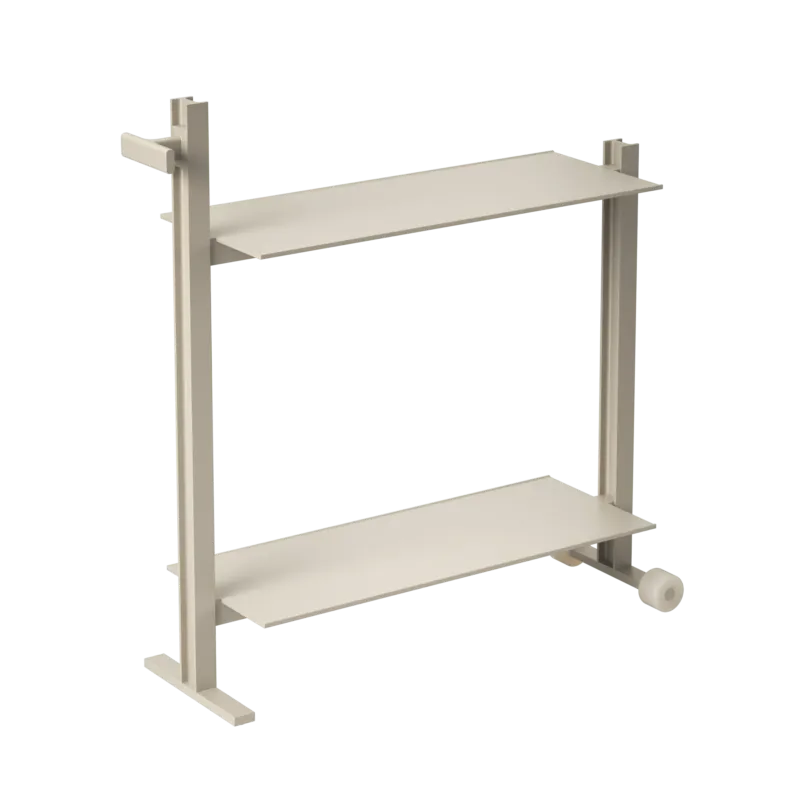 Meuble d'appoint en aluminium beige 24x74,5x77,5cm Museum trolley - String Furniture - The Cool Republic