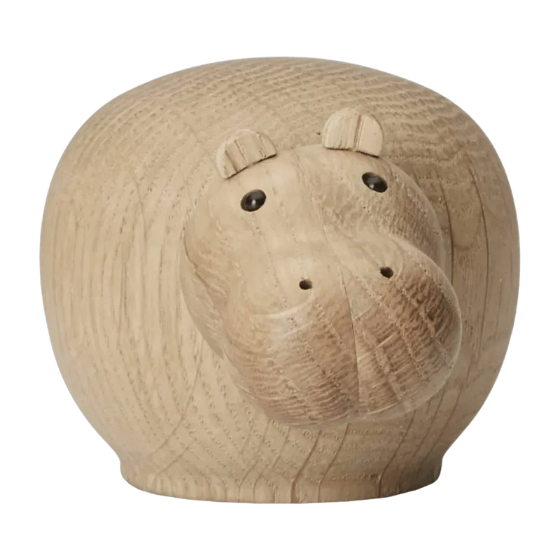 Mini Hippopotame en chêne Hibo - Woud - The Cool Republic