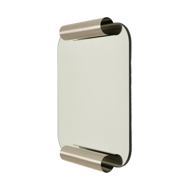 Miroir en acier inoxydable brossé 60 x 65 x 7 cm Roll - Nobodinoz - The Cool Republic