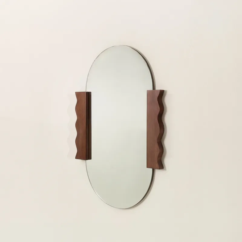 Miroir en bois massif d'hévéa teinté 53 x 75 x 3 cm Heju x Nobodinoz - Nobodinoz - The Cool Republic