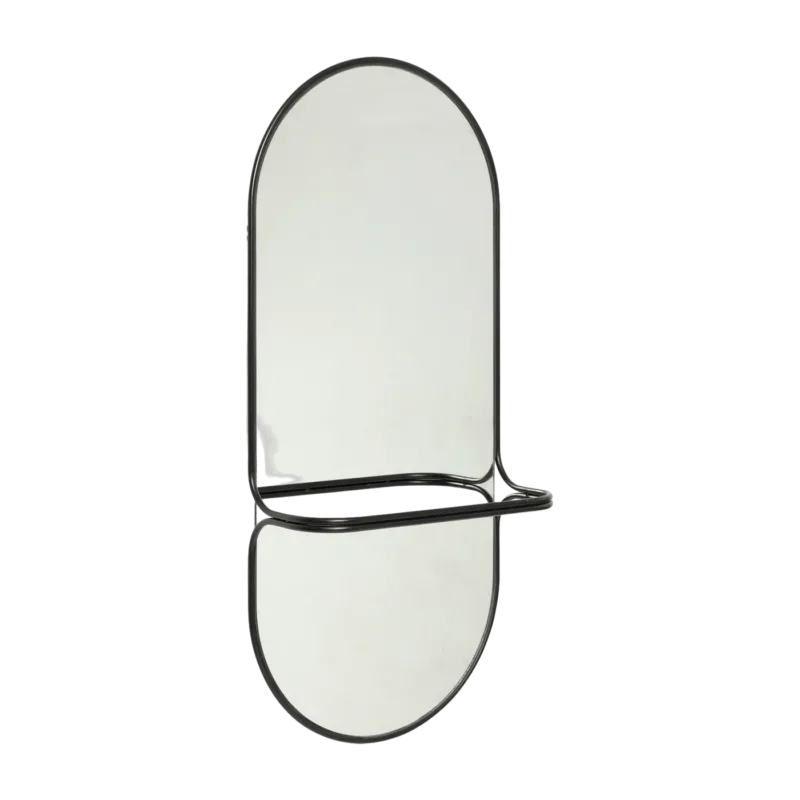 Miroir en métal noir muni d'une anse - Hübsch - The Cool Republic