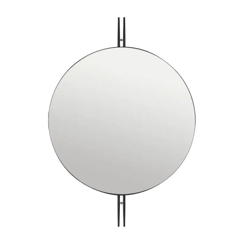 Miroir mural rond en laiton noir 80 cm IOI - Gubi - The Cool Republic