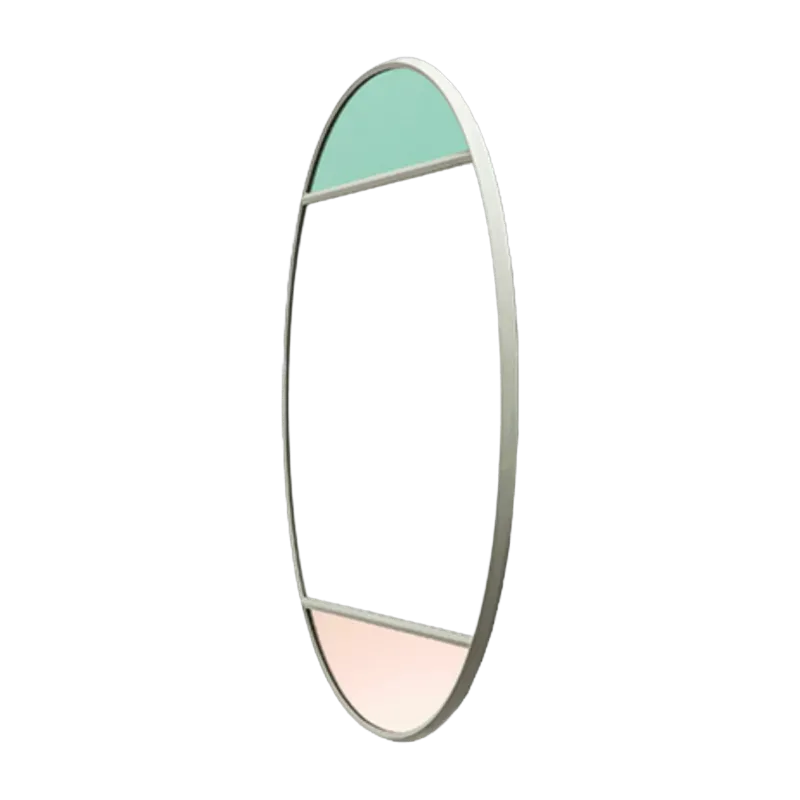 Miroir oval cadre gris 60x50 cm Vitrail - Magis - The Cool Republic