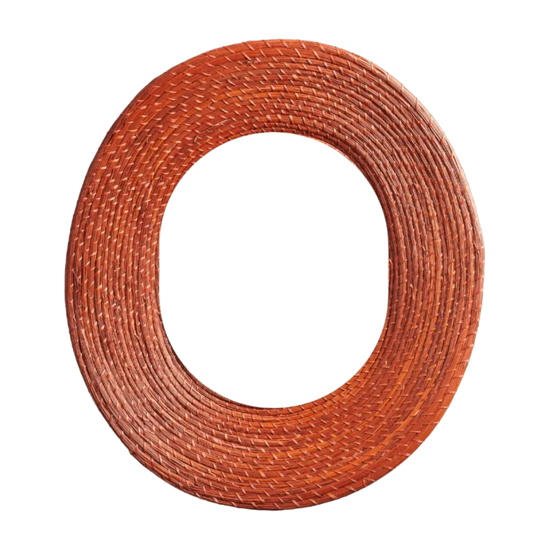 Miroir ovale en palmier rouge Killa - Ames - The Cool Republic