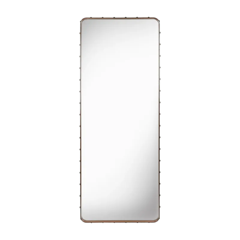 Miroir rectangulaire en cuir marron à suspendre 70x180 cm Adnet - Gubi - The Cool Republic