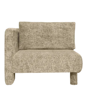 Module d'angle de canapé avec accoudoir en velours poppy beige et noir L Dase - Ferm Living - The Cool Republic