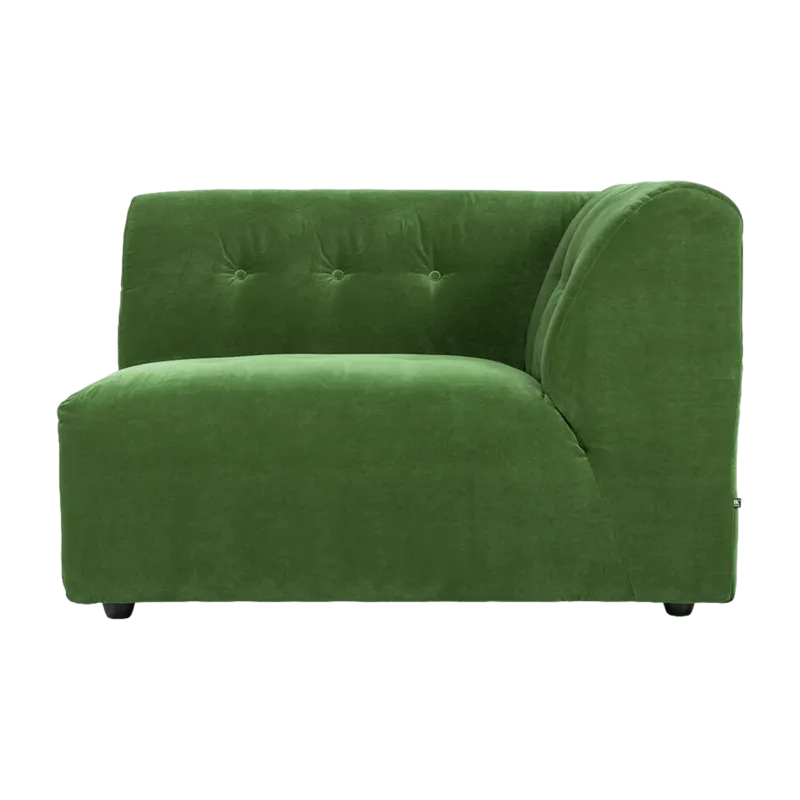 Module d'angle droit 2 places en velours vert Vint - Hkliving - The Cool Republic