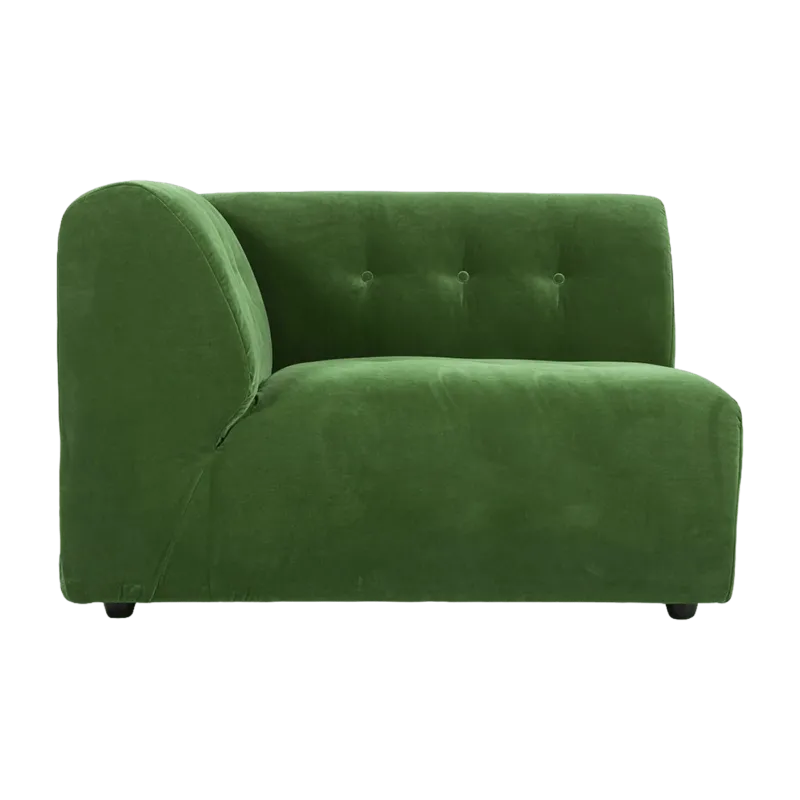 Module d'angle gauche 2 places en velours vert Vint - Hkliving - The Cool Republic