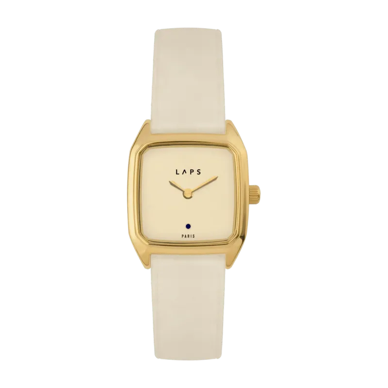 Montre ivoire en cuir et cadran doré Prima Oria - Laps - The Cool Republic
