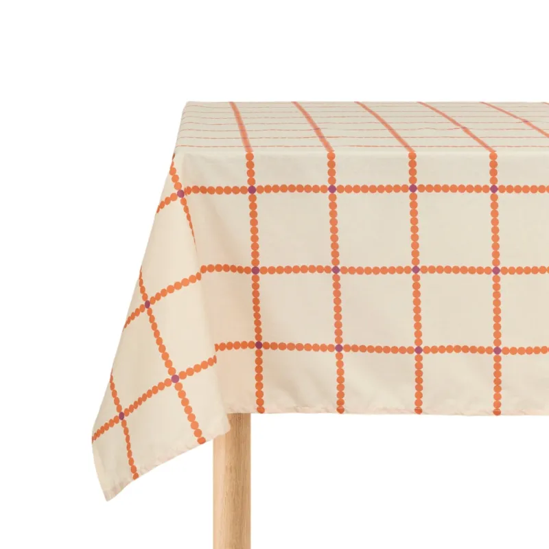 Nappe rectangulaire en popeline de coton bio à carreaux rouge 150 x 250 cm - Nobodinoz - The Cool Republic