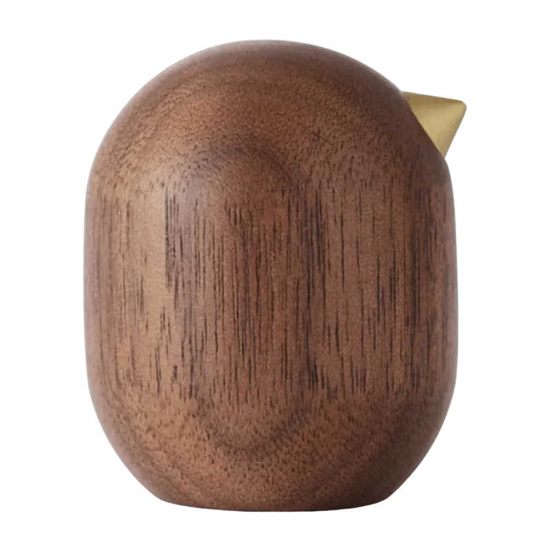 Oiseau en bois 4,5 cm noyer Little Bird Walnut - Normann Copenhagen - The Cool Republic
