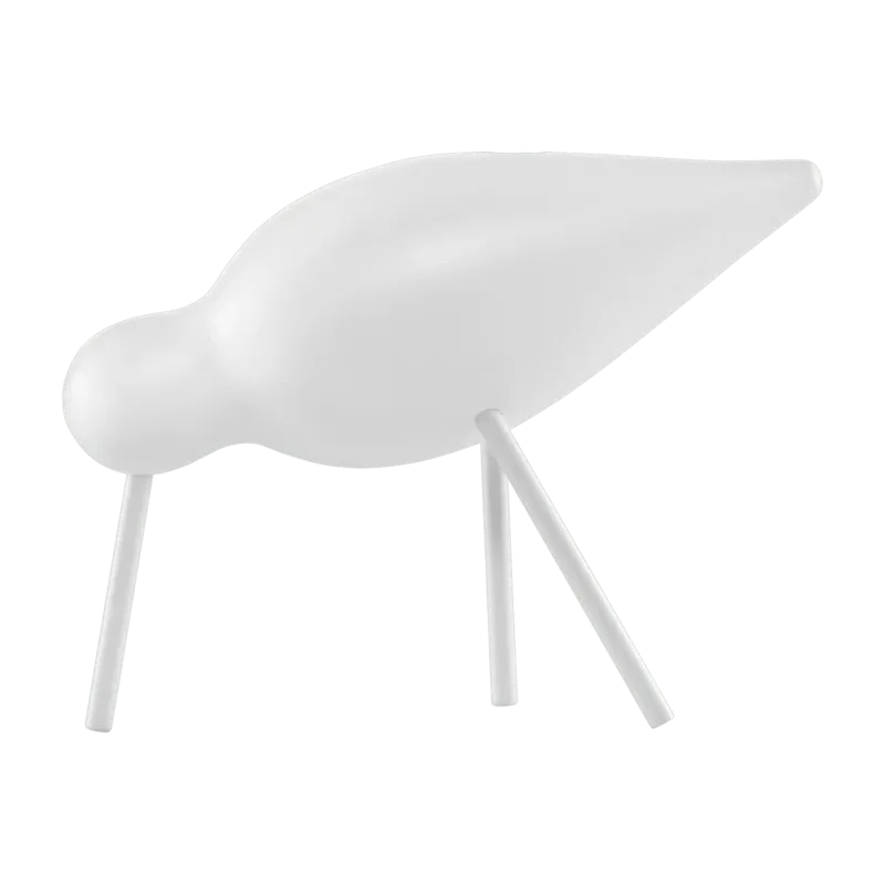 Oiseau en chêne blanc et pieds en acier blancs M Shorebird blanc / blanc - Normann Copenhagen - The Cool Republic