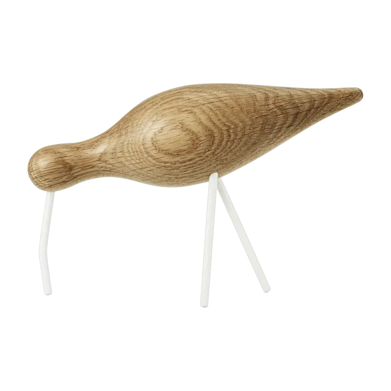 Oiseau en chêne et pieds en acier blancs L Shorebird blanc - Normann Copenhagen - The Cool Republic