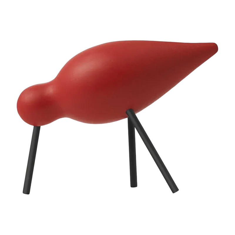 Oiseau en chêne rouge et pieds en acier noirs M Shorebird rouge - Normann Copenhagen - The Cool Republic