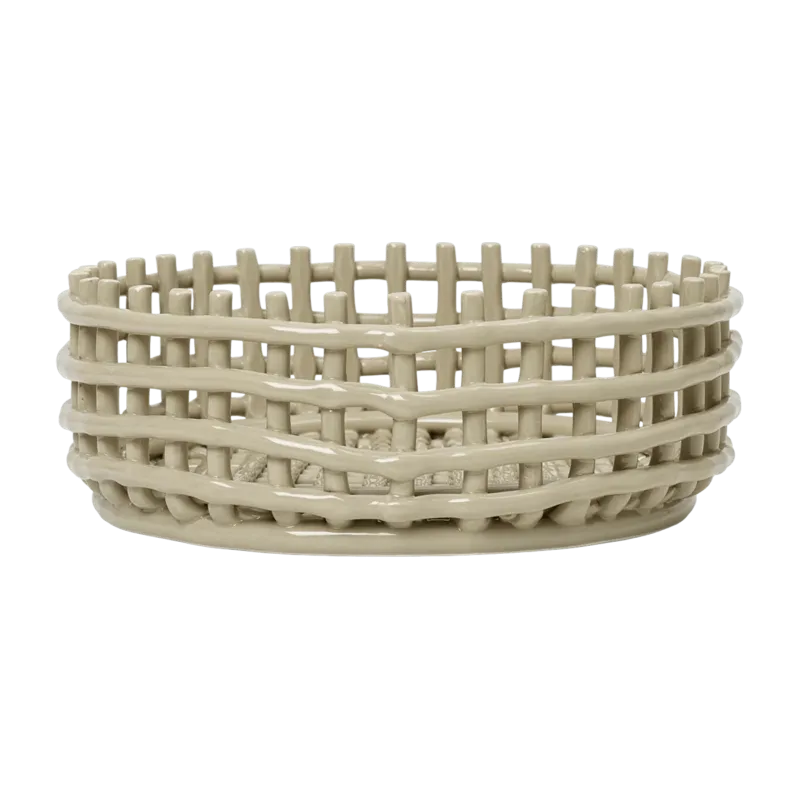 Panier beige en céramique - Ferm Living - The Cool Republic