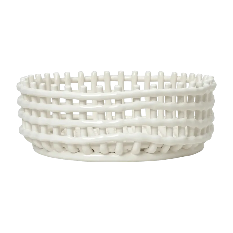 Panier blanc en céramique - Ferm Living - The Cool Republic