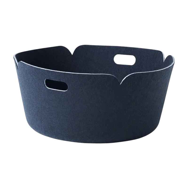 Panier de rangement rond recyclé bleu nuit Restore - Muuto - The Cool Republic