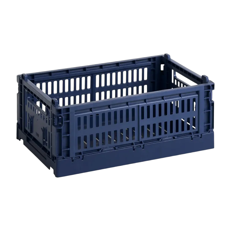 Panier en matière recyclée bleu marine S Colour Crate - HAY - The Cool Republic