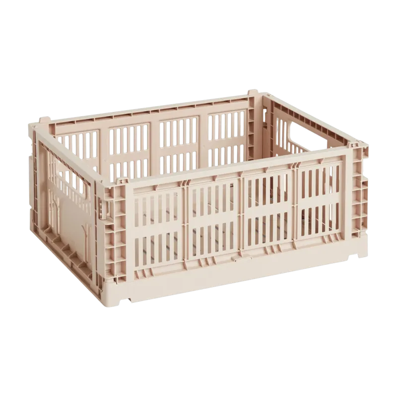 Panier en matière recyclée rose poudré M Colour Crate - HAY - The Cool Republic