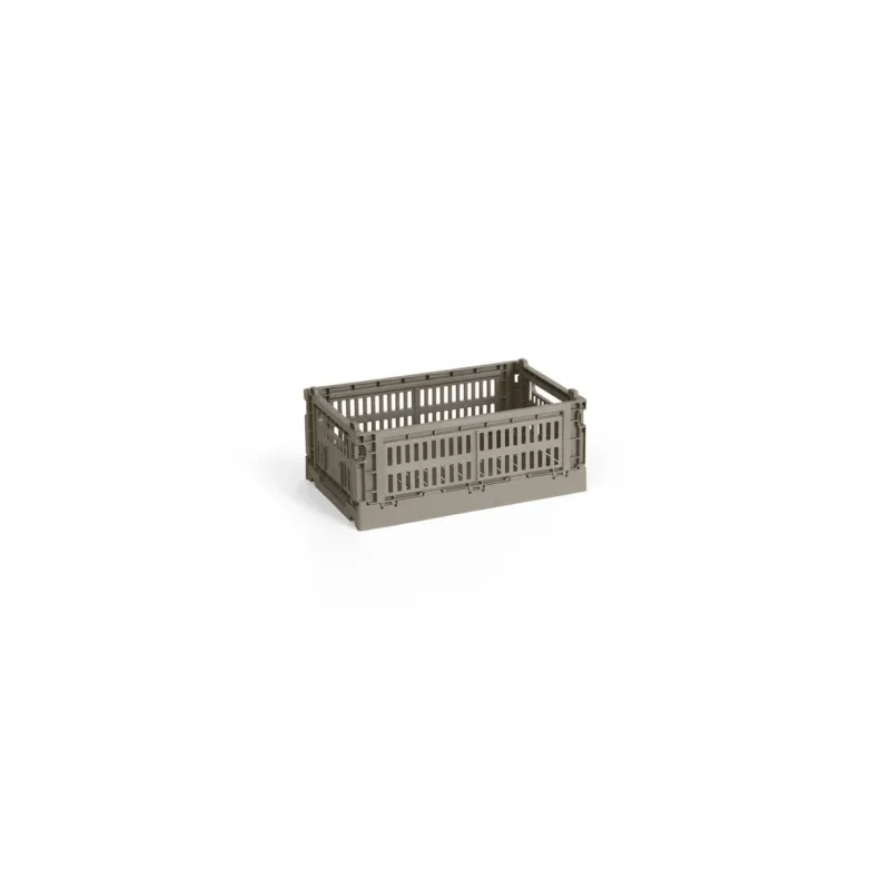 Panier en plastique recyclé gris chaud 26,5 x 17 x 10,5 cm Colour Crate - HAY - The Cool Republic